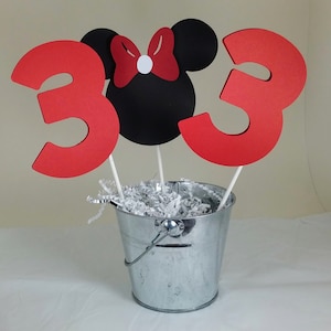 Minnie Mouse Centerpiece, Mickey Mouse Centerpiece, Minnie Mouse Birthday Party, Happy Birthday