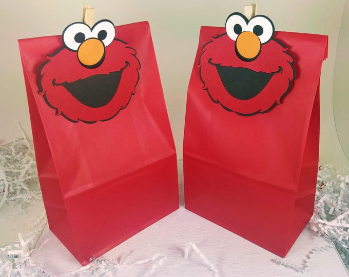 Elmo Treat Bags, Elmo Party Favors, Elmo Birthday Party, Sesame Street ...