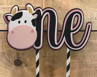 Custom Cow Cake Topper, Farm Birthday Party, 3D Layered Design