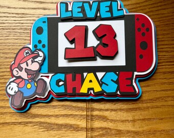 Custom Gamer Cake Topper, Video Game Party