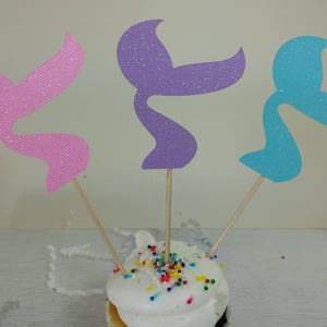 Mermaid Tail Cupcake Toppers, Mermaid Cupcake Toppers, Mermaid Party, Under the Sea, Mermaid Birthday Party