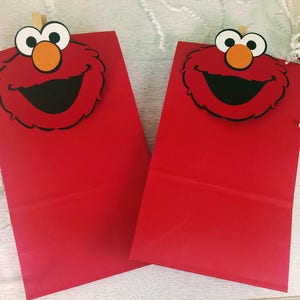 Elmo Treat Bags, Elmo Party Favors, Elmo Birthday Party, Sesame Street ...