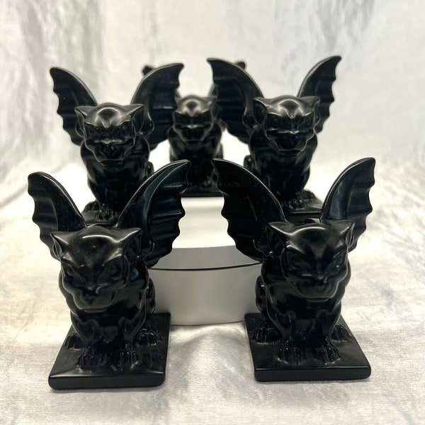 Obsidian Gargoyle Crystal Carving