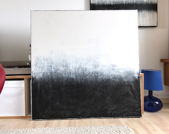 Abstrakte Kunst, Acrylmalerei, abstrakte Malerei, Acrylic painting, canvas painting, abstract art, Black and white 100 x 100 X 439x39x1,5 in