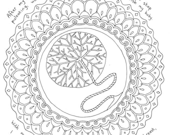 My placenta: the tree of life - Birth colouring image - Digital download