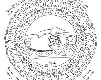 Deep relaxation preparing for labour - Birth art and affirmations - Digital download