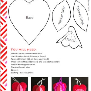 Make your own felt Vulva Valentine decoration (instructions) image 6