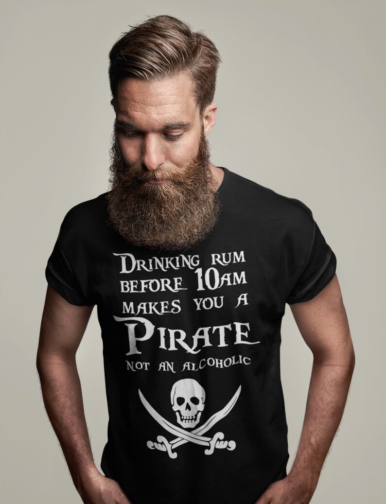 Pirate Tshirt Drinking Rum Eco Friendly Ethical Etsy