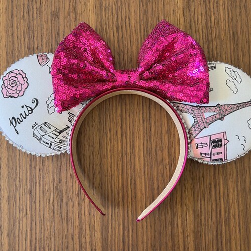Paris Minnie Mouse Ears Epcot Inspired Minnie Ears France Etsy