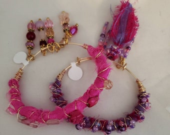 Sari Bracelet in Pink/Rust