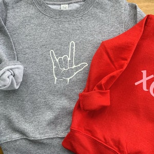 I love you Crewneck, ASL I love you, Sign Language I love you Crewneck