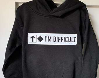 I’m Difficult Sweatshirt, Ski Trail Sign Sweatshirt, Black Diamond Sweatshirt