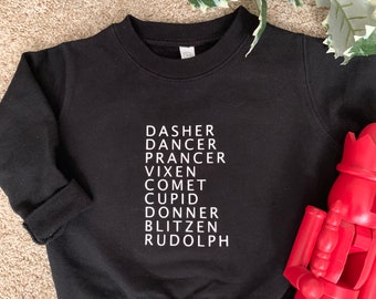 Reindeer Lineup Crewneck Sweatshirt, Kids Crewneck, Rudolph Sweatshirt,