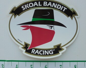 5-VINTAGE ORIGINAL SKOAL BANDIT HEAD STICKERS APPRO.3.75 INCHES BY 3INCHES