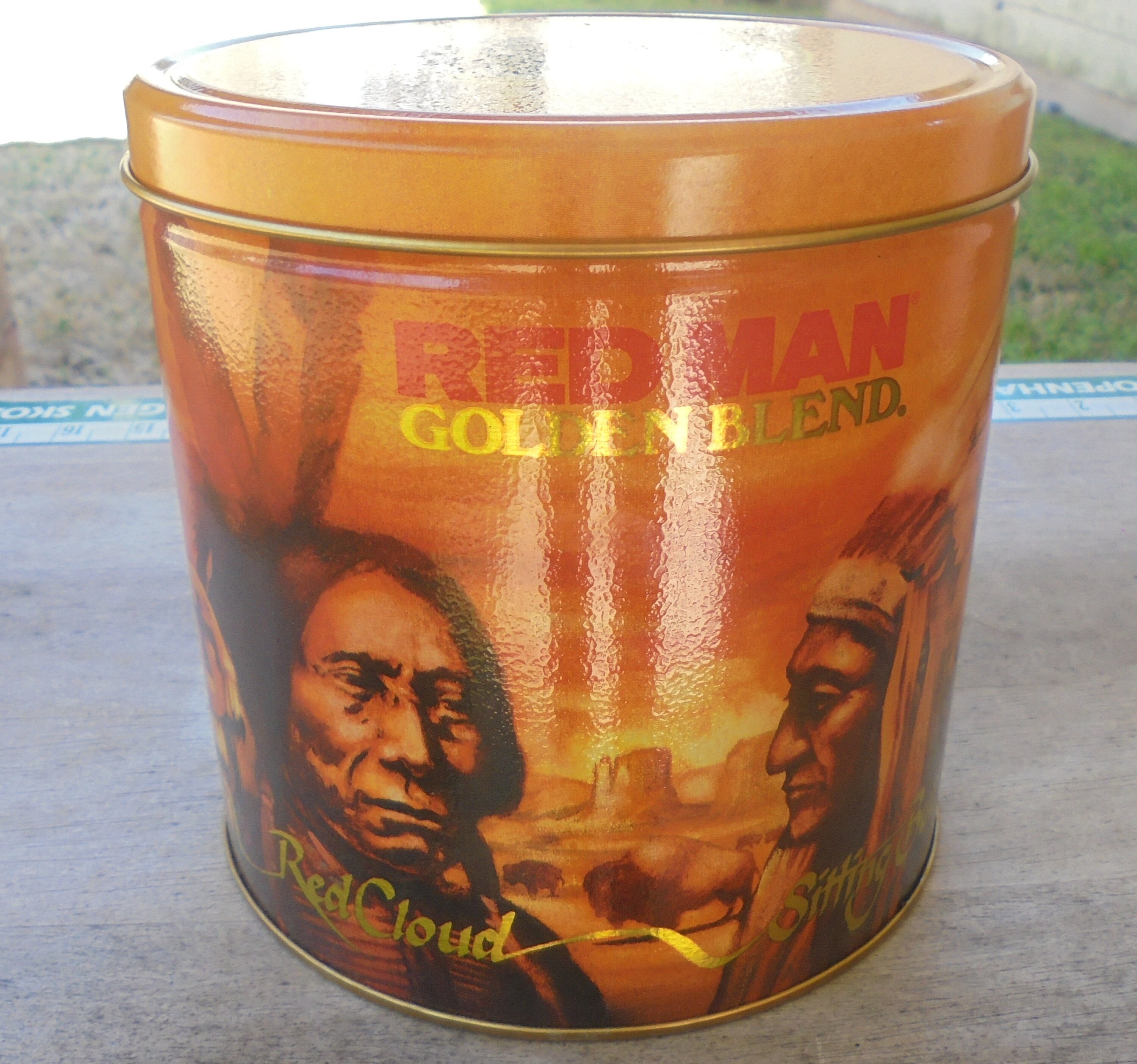 1988 Red Man Golden Blend Special Edition Round Tin Canister Etsy