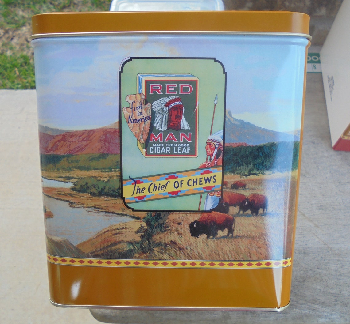 1991 Red Man Golden Blend Special Edition Tin Canister new in Etsy