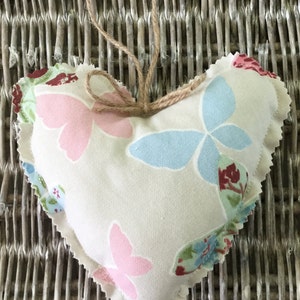 Butterfly print hanging heart decoration shabby chic / home decor image 3