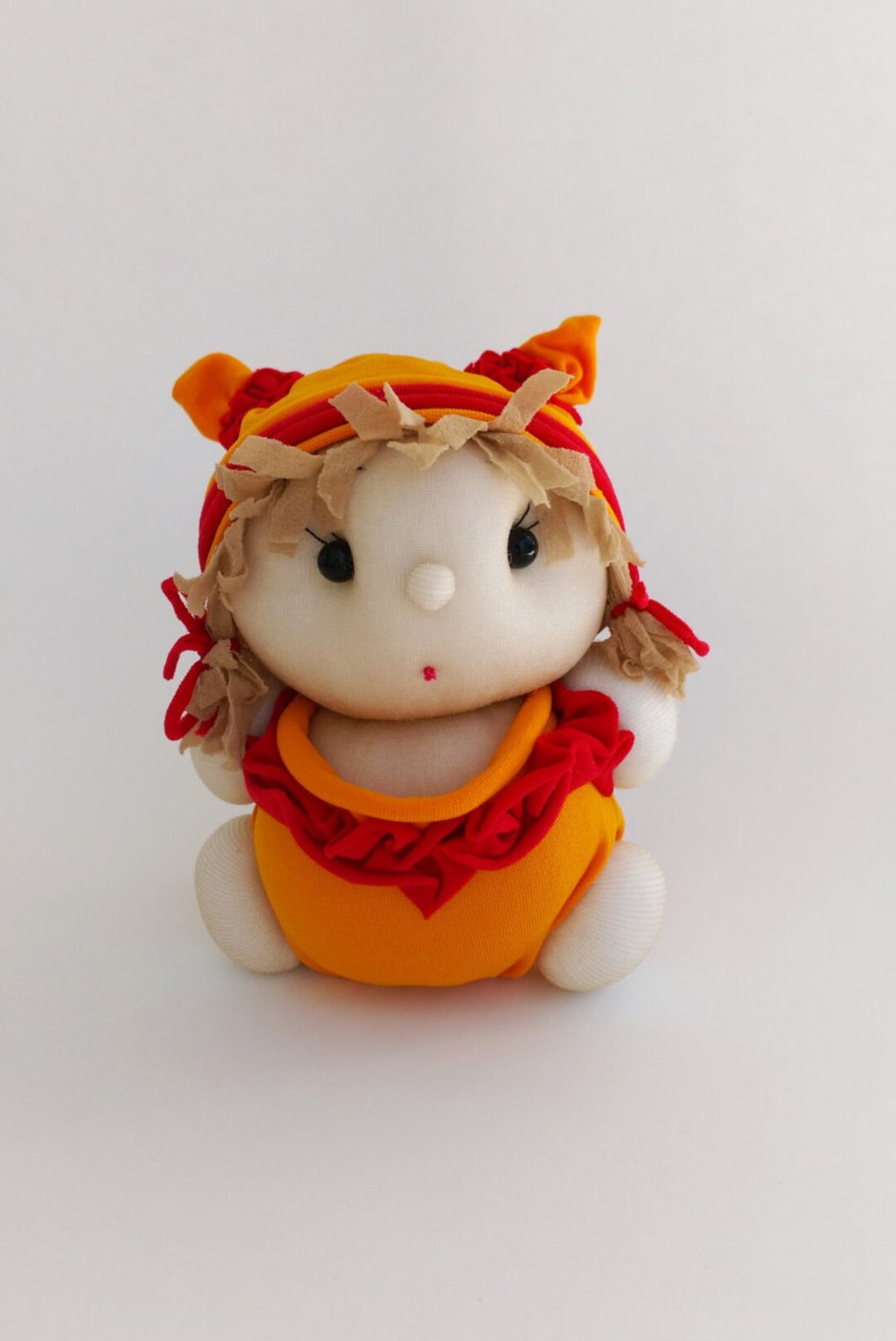 Beautiful Handmade Doll From Socks Sunny , Decorative Doll, Stuffed