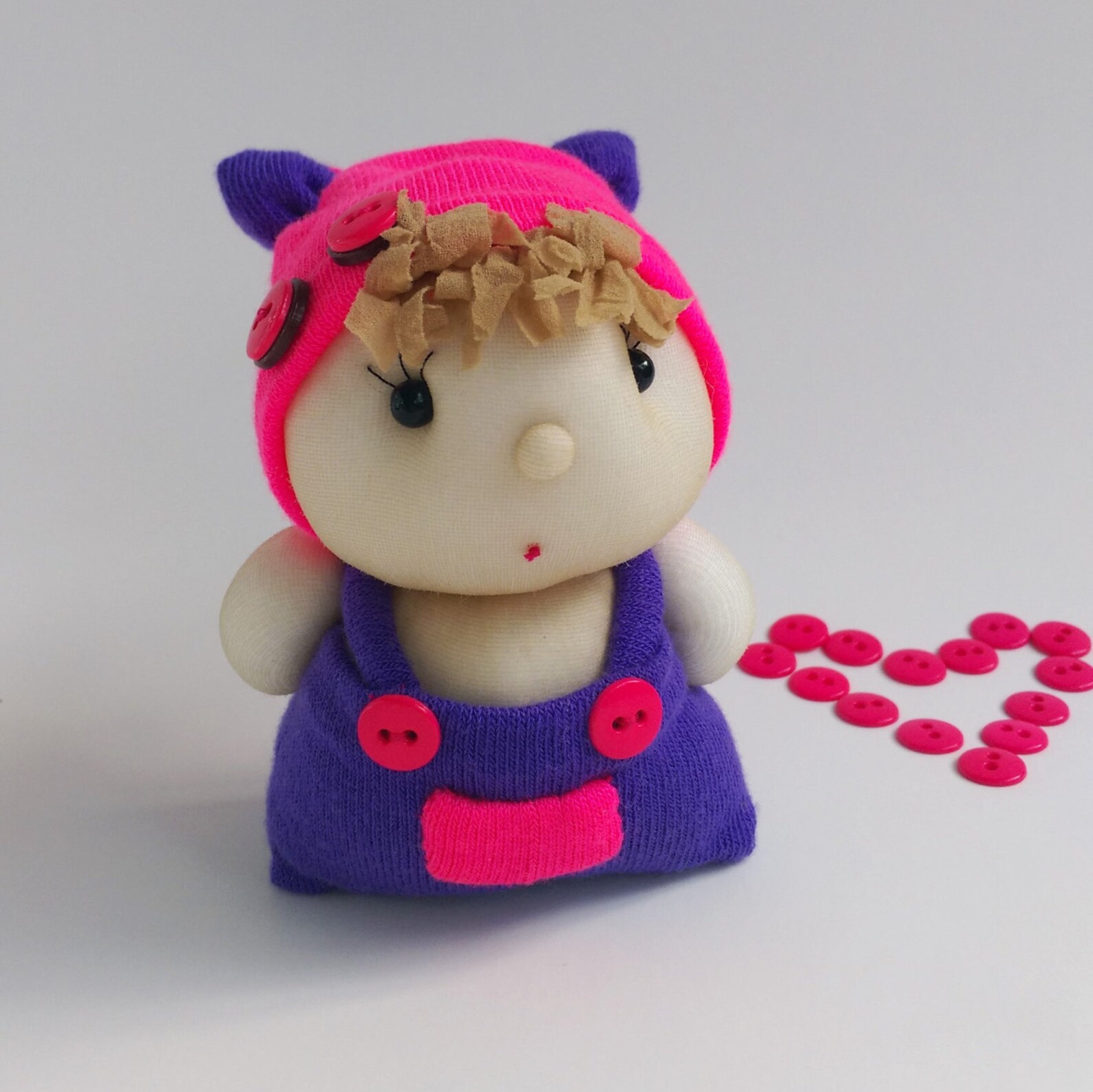 Beautiful Handmade Doll From Socks Rick Decorative Doll Etsy