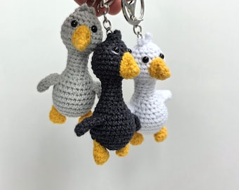 Crochet Goose keychain Mini Goose Back to School gift