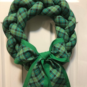 St. Patrick&#39;s Day Wreath - Plaid Wreath - Irish Wreath - St. Patrick&#39;s Day Decorations