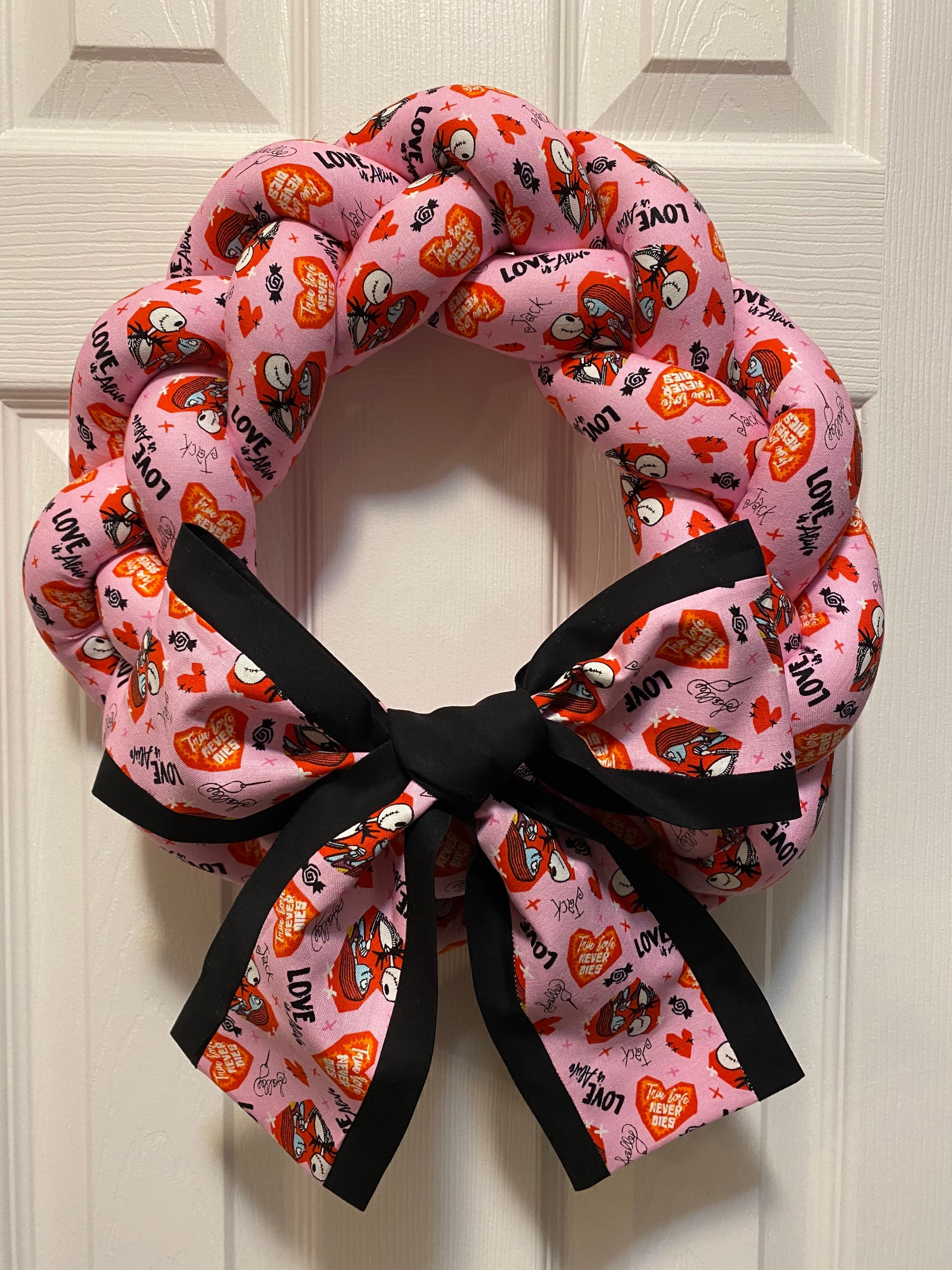 Nightmare Before Christmas Wreath - Valentine’s Day Wreath - Hearts - Tim Burton - Jack Skellington - Sally Skellington