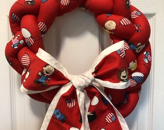 Snoopy Patriotic Wreath - Americana Wreath - Snoopy - Peanuts - July 4th - Memorial Day - Independence Day