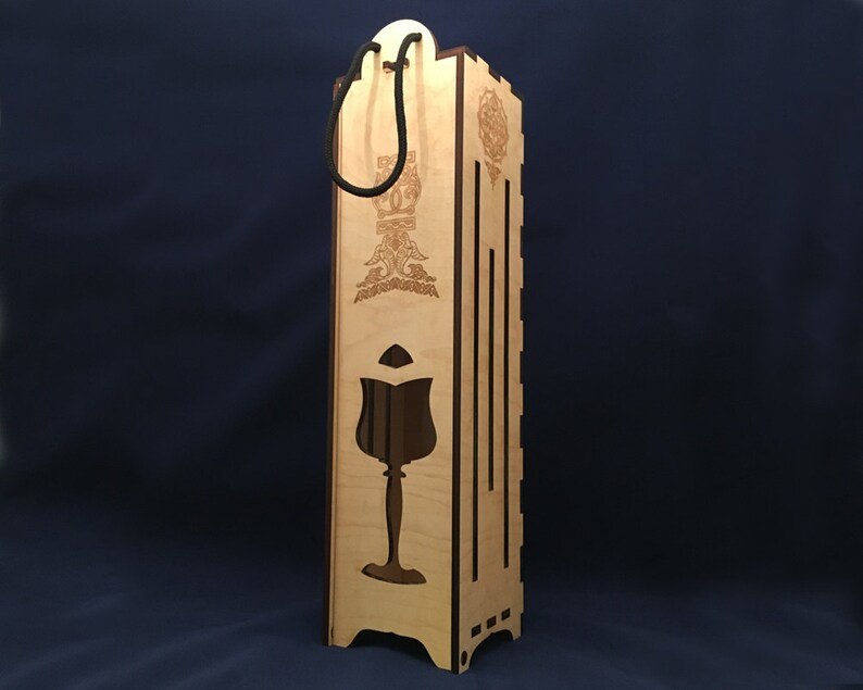 Wine Box Wooden Wine Box Wine Holder Laser Engraved Wine Etsy Sweden