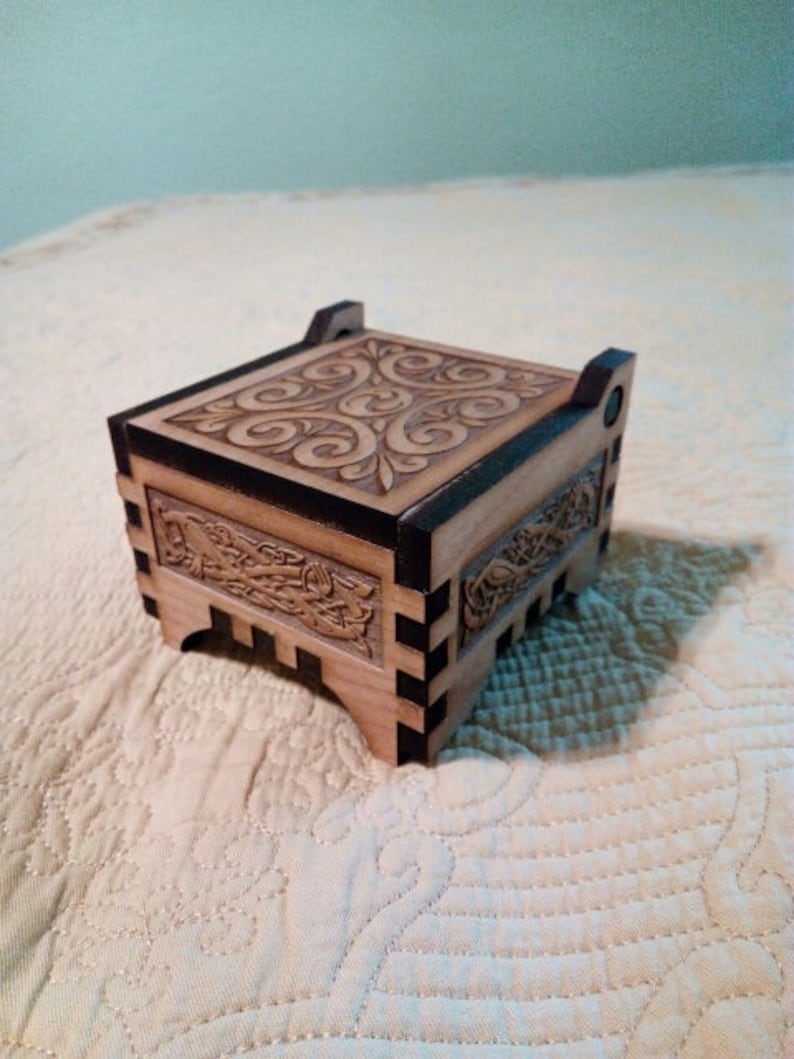 Jewelry Box gift box Laser Engraved Alder Wood Etsy