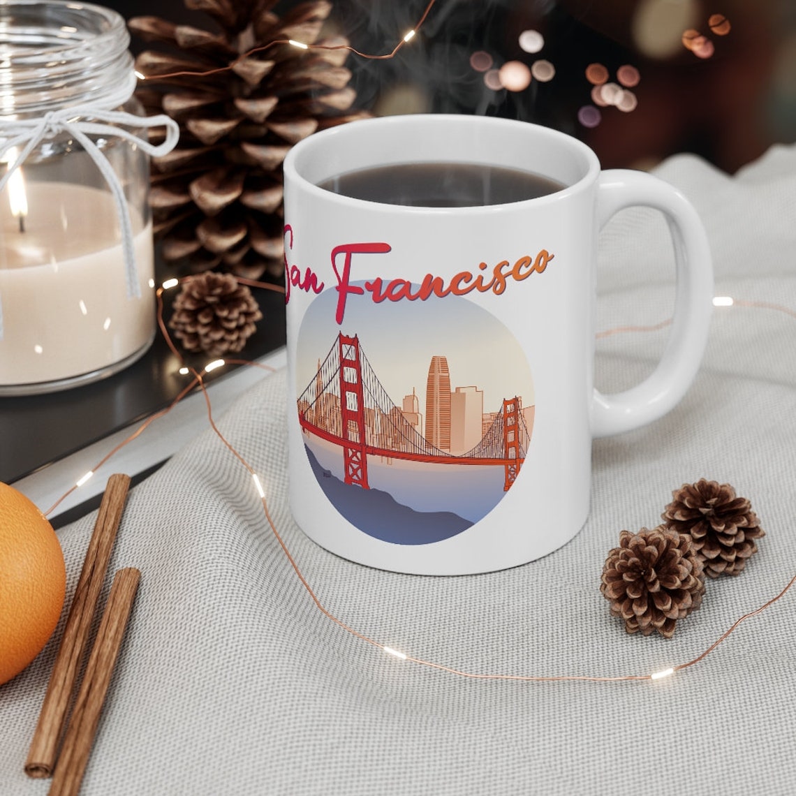 San Francisco Ceramic Mug 11oz San Francisco Coffee Cup Etsy