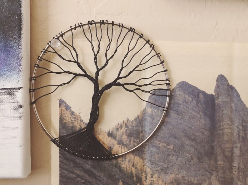 Wire Tree Sculpture Black Tree Of Life Wall Hanging Etsy