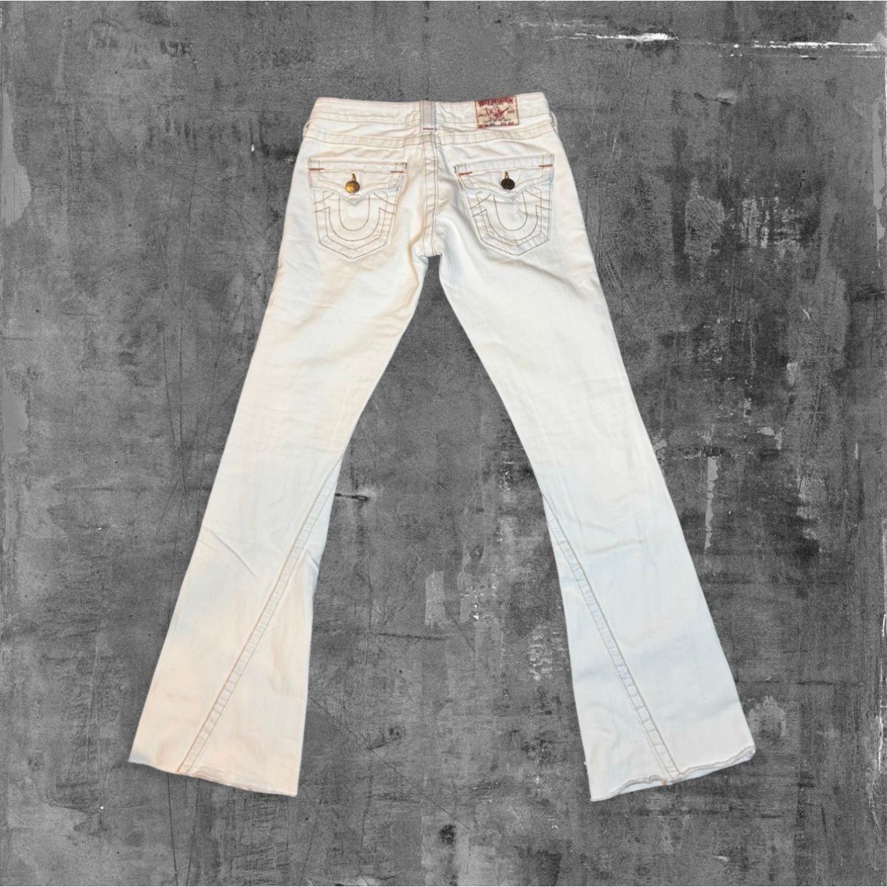 True Religion White Y2K Low Rise Flare Jeans 25x32 Made in USA