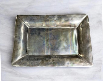 Beatriz Ball Aluminum Tray Sculptural Serving Platter Organic Edge 14.5" Decor