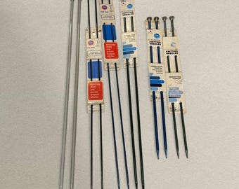 Parti med vintage stickor – Boye & Aero Bernat – Storlekar 1, 3, 4, 5, 8