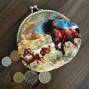 Porte-monnaie pochette Wild Horse (rond) * Elizabeth *