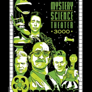 MST3k Art Print Poster - Mystery Science Theater 3000 Illustrated Characters