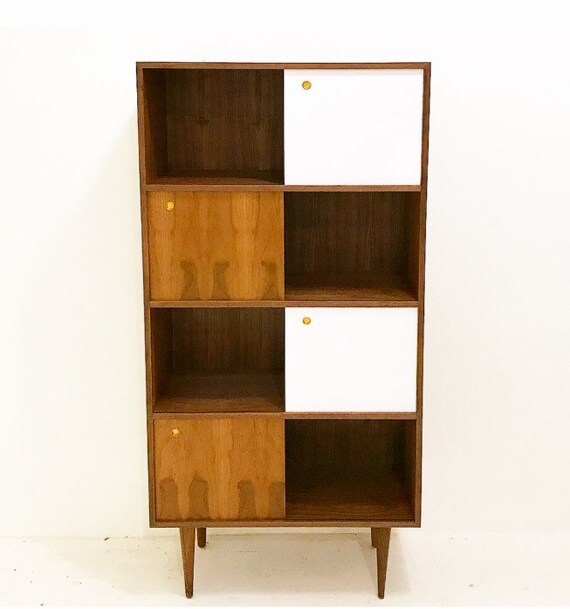 Walnut Tall Bookshelf Etsy