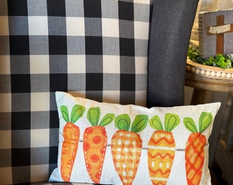 Easter/Spring: Patterned Carrots and Bunny Pillow