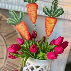 Carrot Easter Collection: Carrot Trio Metal Outdoor or Indoor Stake