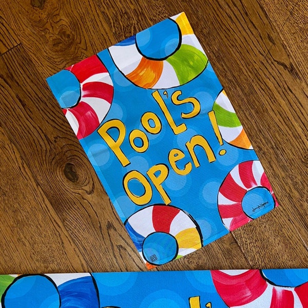 Pools Open Flag, Pool Decor, Outdoor Pool Decor