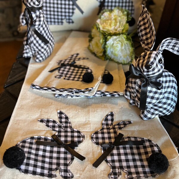 Black Gingham Table Etsy
