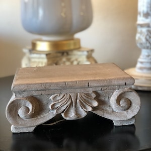 Scroll Brown Pedestal for Accessories, Lamps and Arrangements