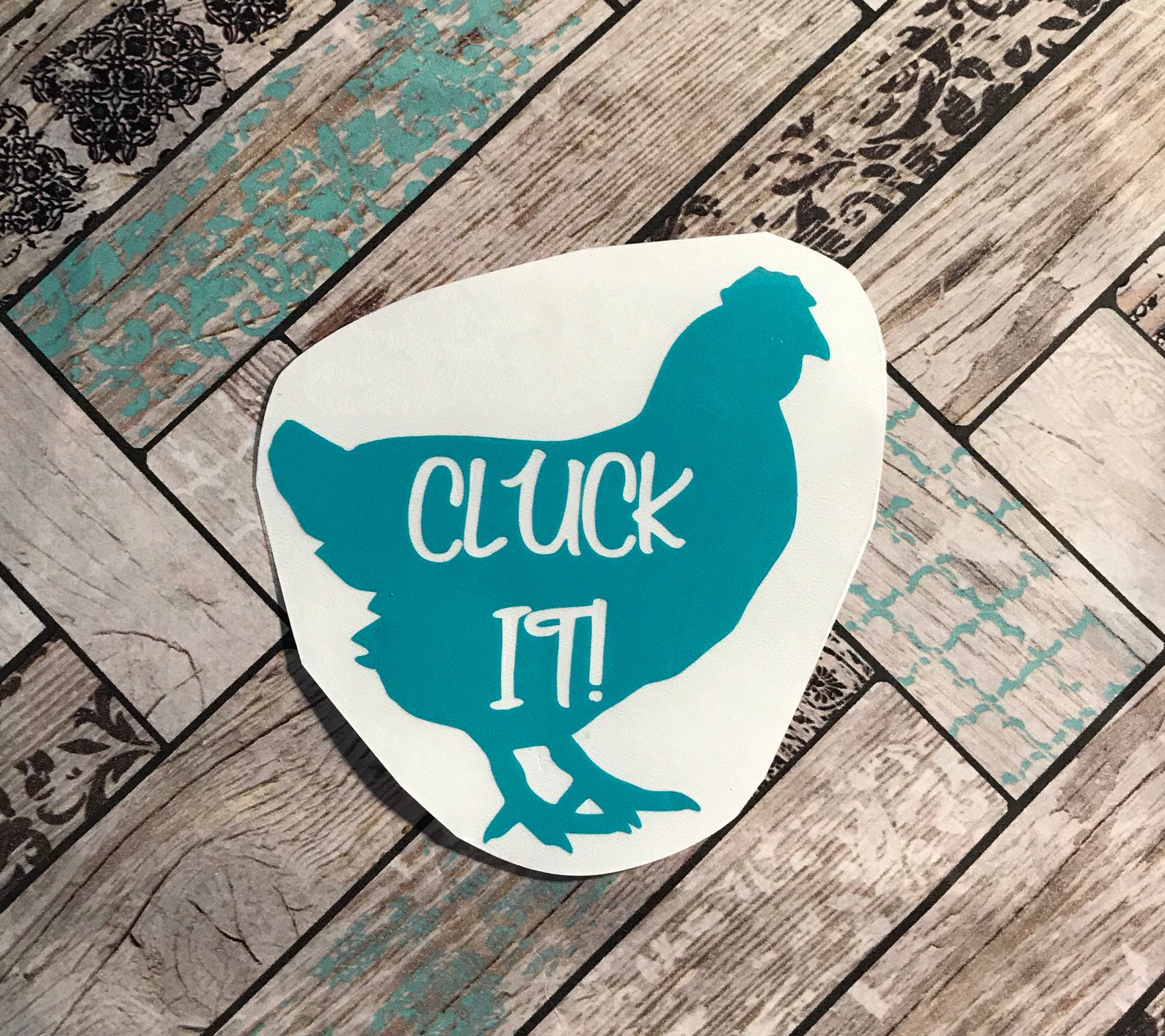 Chicken Decal For Car Cluck It Vinyl Sticker Crazy Chicken Etsy
