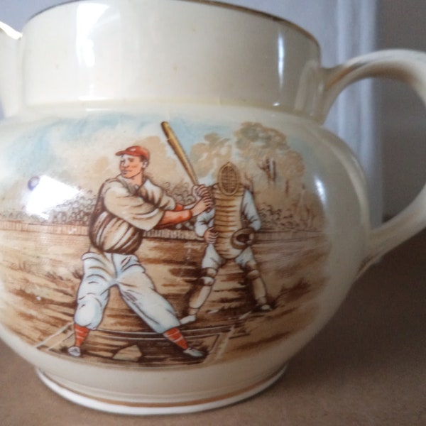 arthur wood pottery jug-baseball theme-sporting series