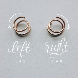 Double Hoop Earrings • looks like two piercings but for one single piercing, gold twist in hoop earrings