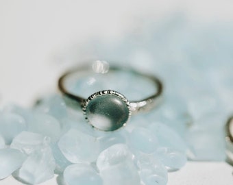 Blue Topaz Ring • november topaz jewelry raw birthstone ring