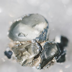 Electroformed Jewelry • electroformed ring topaz and sapphire ring raw gemstone ring made in solid sterling silver