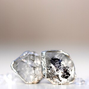 Clarity Studs // Diamond Quartz in Silver - Little Sycamore