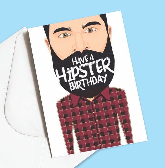 happy birthday hipster lumbercard birthday card for my etsy