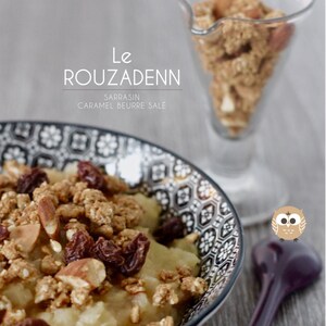 Salty sweet caramel butter Granola / buckwheat LE ROUZADENN kraft 125g or 250g bag image 1